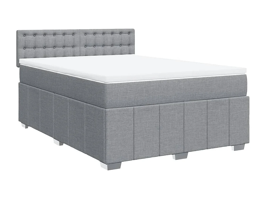 Boxspringbett mit Matratze Hellgrau 160x200 cm Stoff