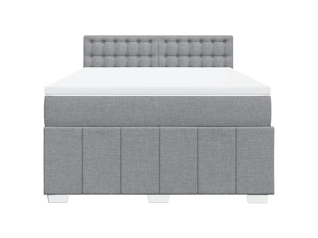 Boxspring met matras stof lichtgrijs 160x200 cm