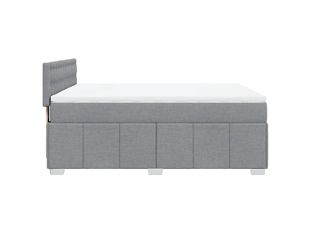 Boxspring met matras stof lichtgrijs 160x200 cm