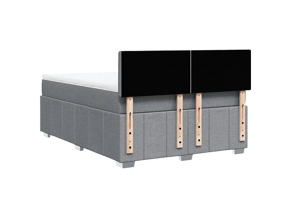 Boxspring met matras stof lichtgrijs 160x200 cm