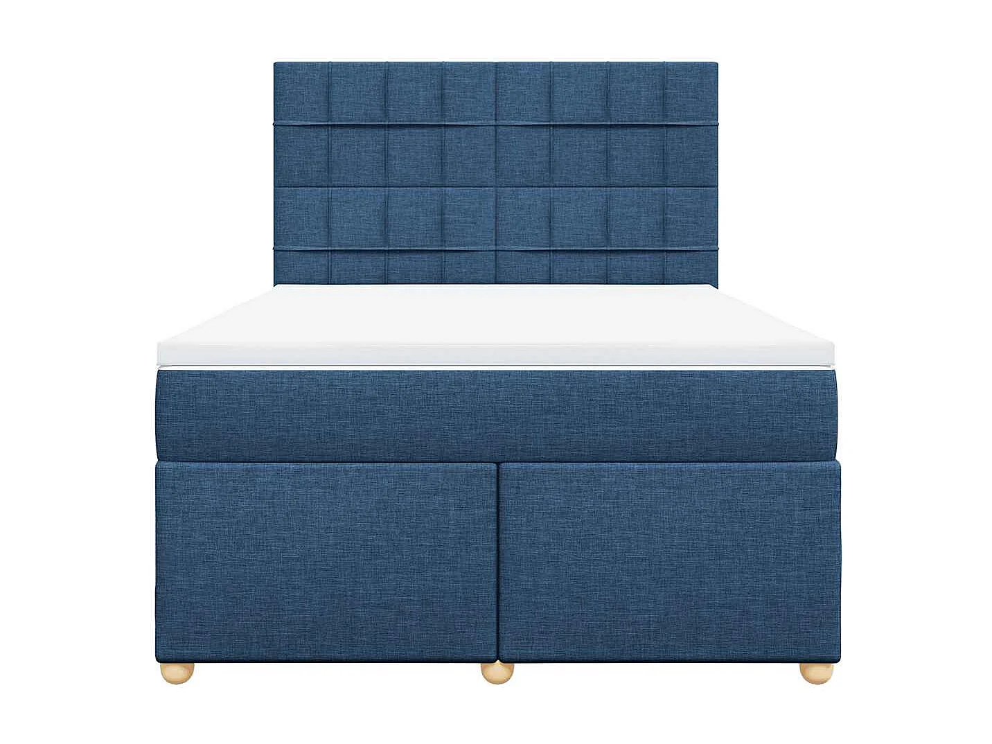 Sommier à lattes de lit avec matelas Bleu 140x190 cm Tissu