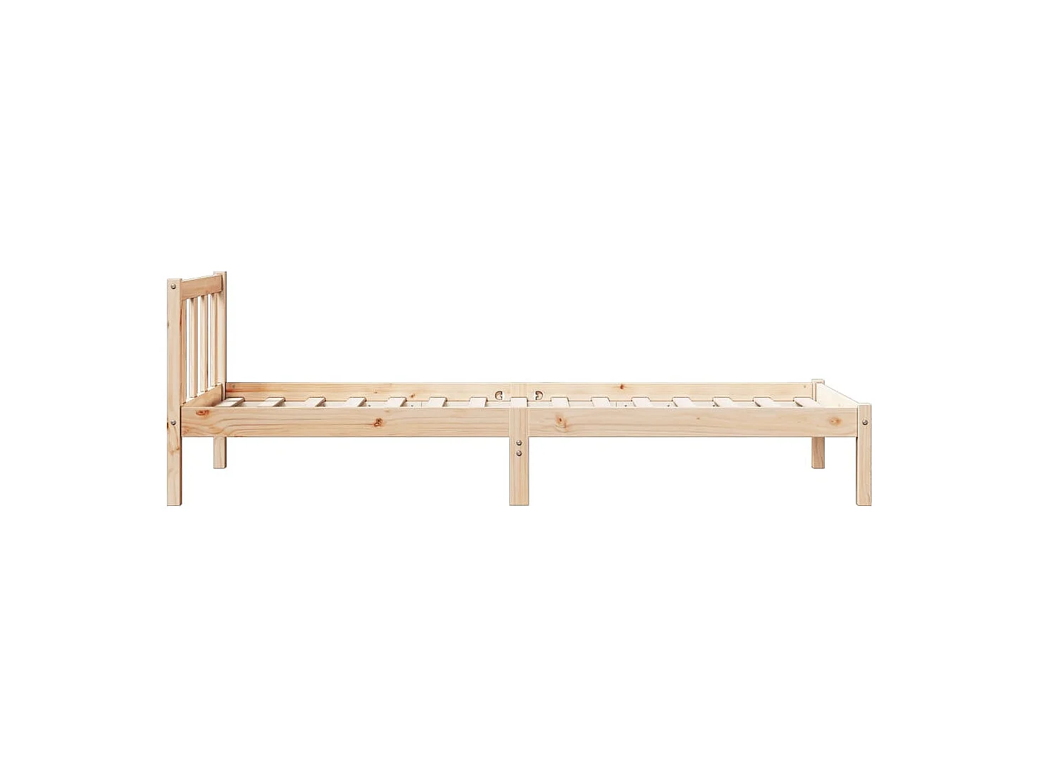 Cadre de lit extra long sans matelas 90x220 cm bois massif pin