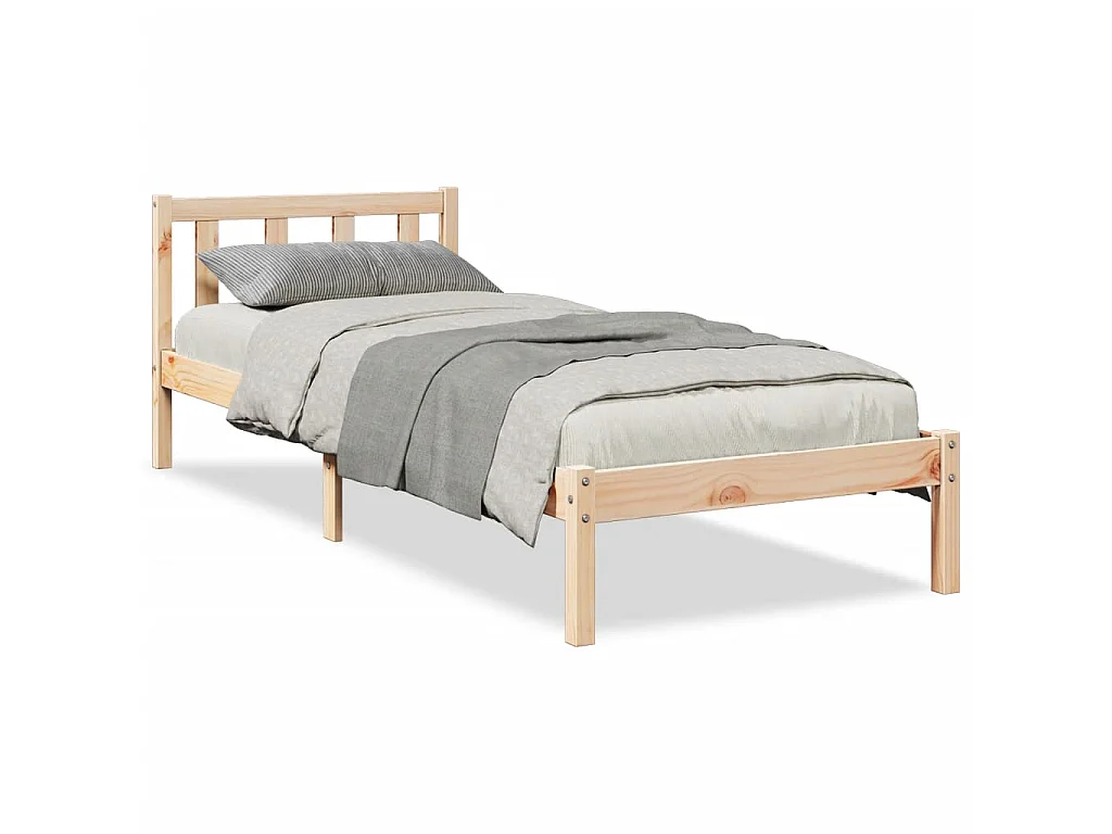 Cadre de lit extra long sans matelas 90x220 cm bois massif pin