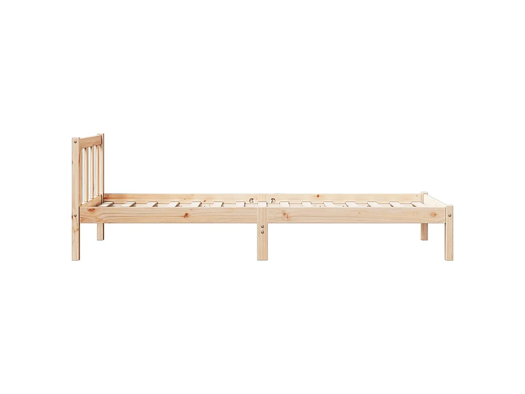 Cadre de lit extra long sans matelas 90x220 cm bois massif pin