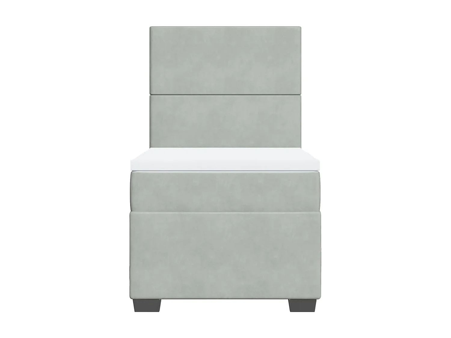 Boxspringbett mit Matratze Hellgrau 90x200 cm Samt