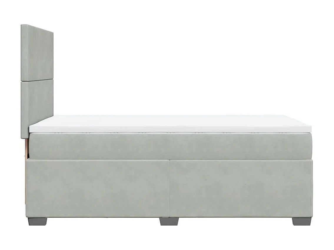 Boxspringbett mit Matratze Hellgrau 90x200 cm Samt