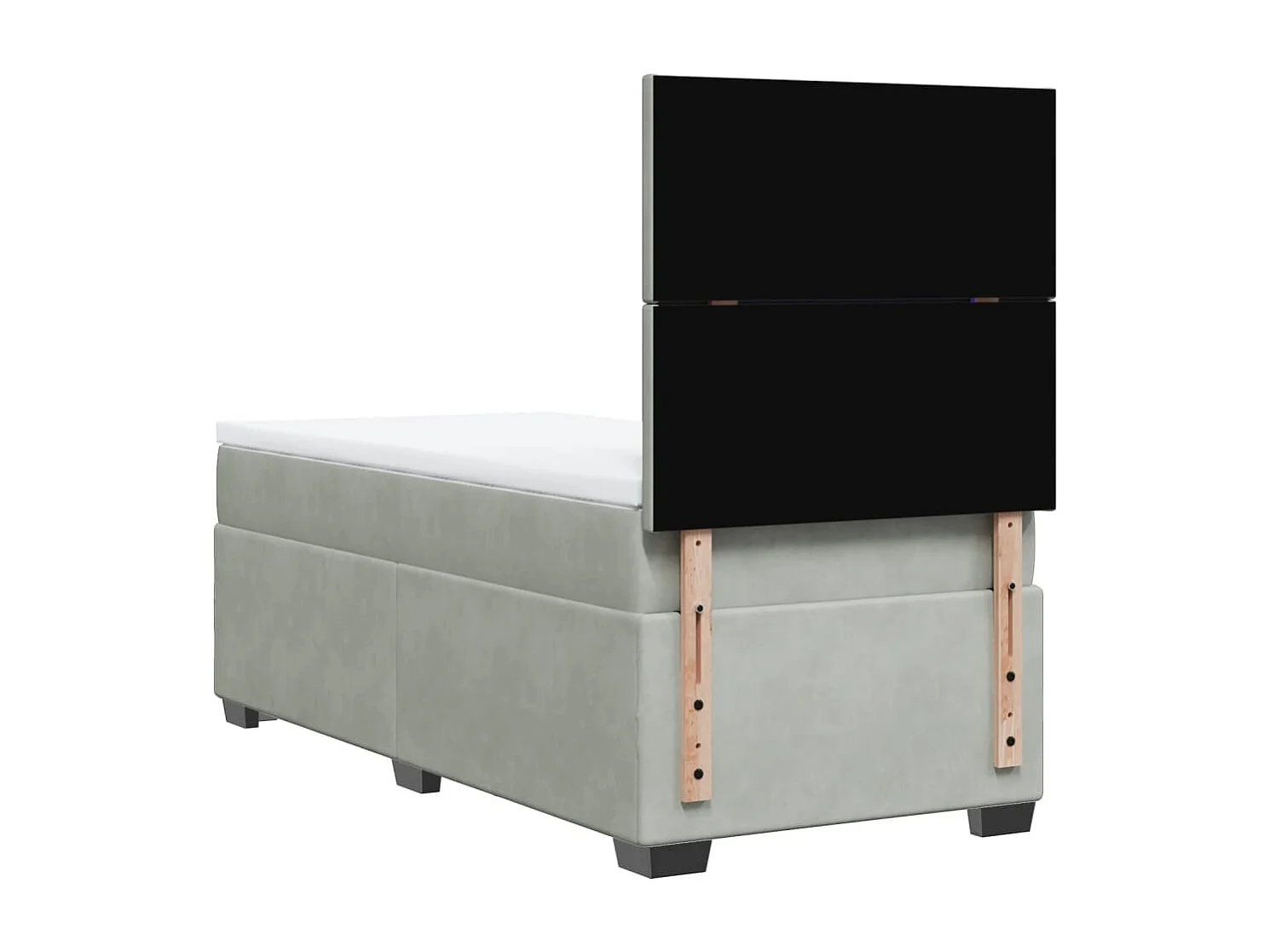 Boxspringbett mit Matratze Hellgrau 90x200 cm Samt