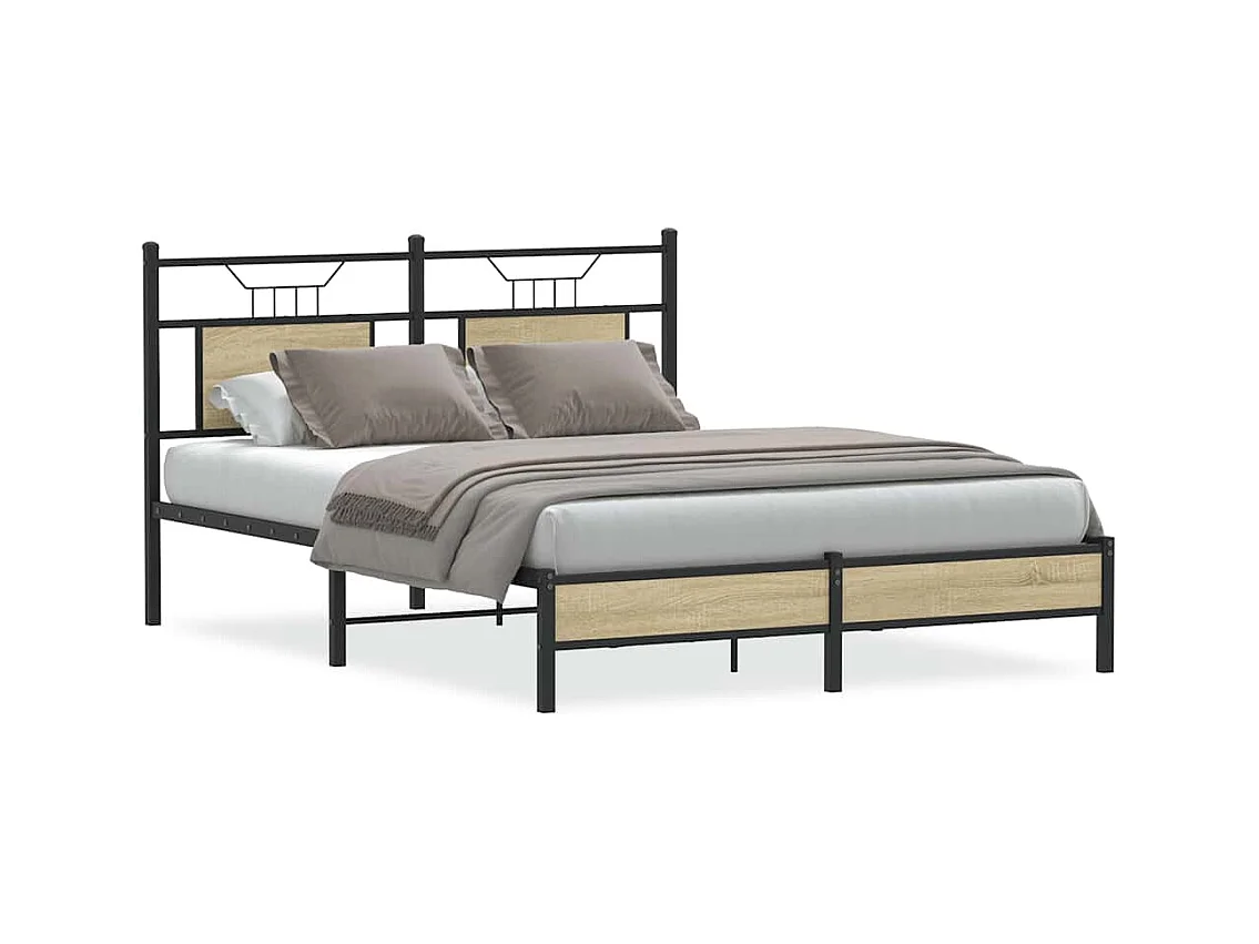 Bedframe zonder matras hout sonoma eikenkleurig 140x190 cm