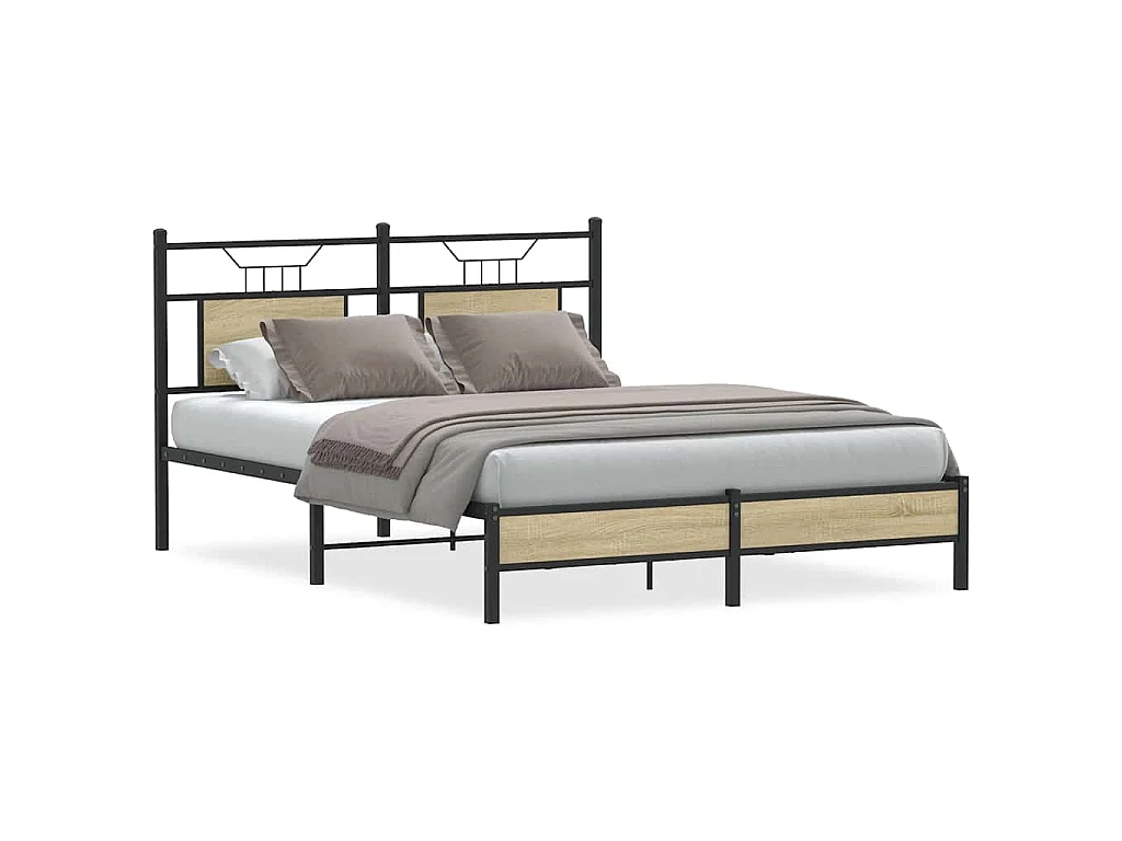 Cadre de lit sans matelas chêne sonoma 140x190 cm
