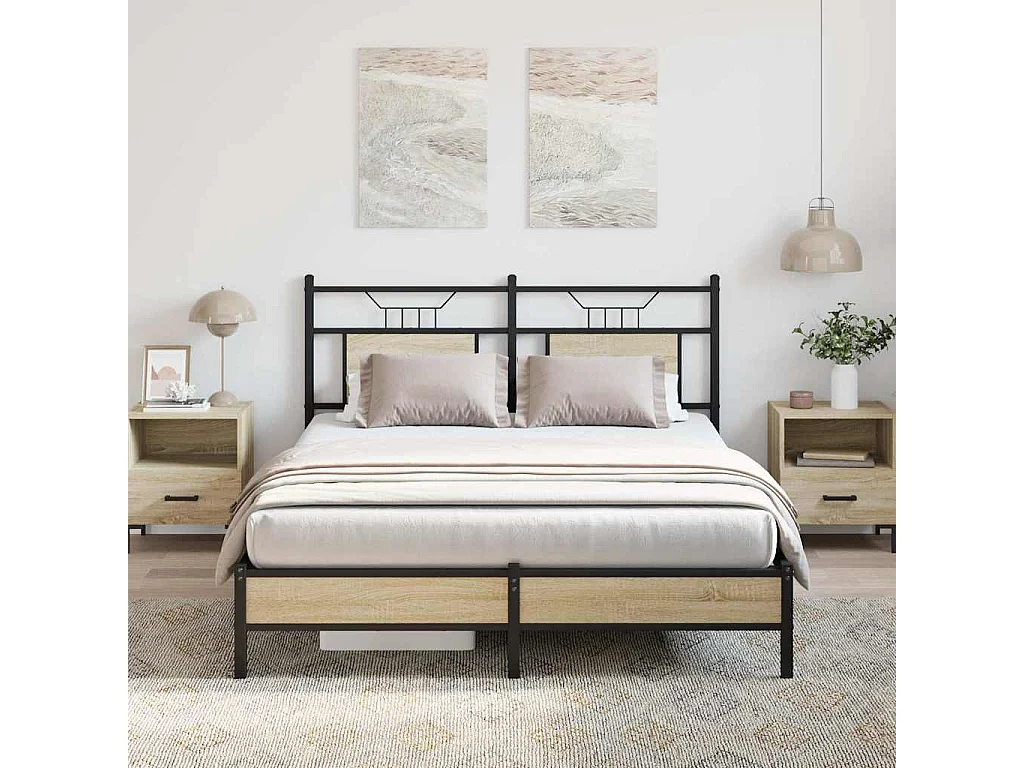 Cadre de lit sans matelas chêne sonoma 140x190 cm