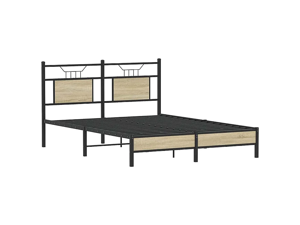 Cadre de lit sans matelas chêne sonoma 140x190 cm