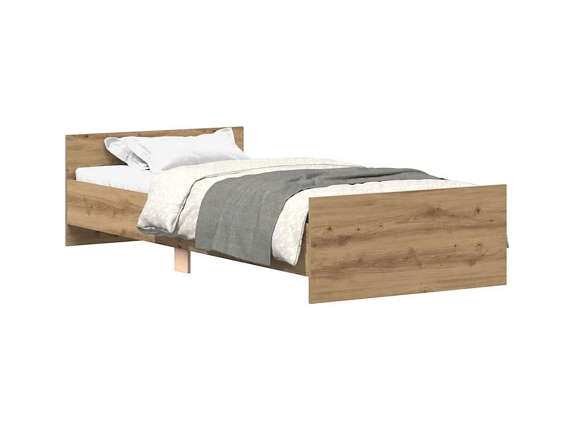 Bettgestell ohne Matratze Artisan-Eiche 100x200cm Holzwerkstoff