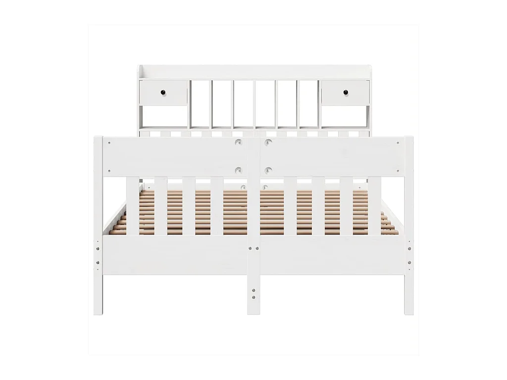 Cadre de lit sans matelas blanc 140x190 cm bois de pin massif