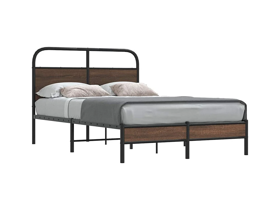 Cadre de lit sans matelas 140x190 cm chêne marron