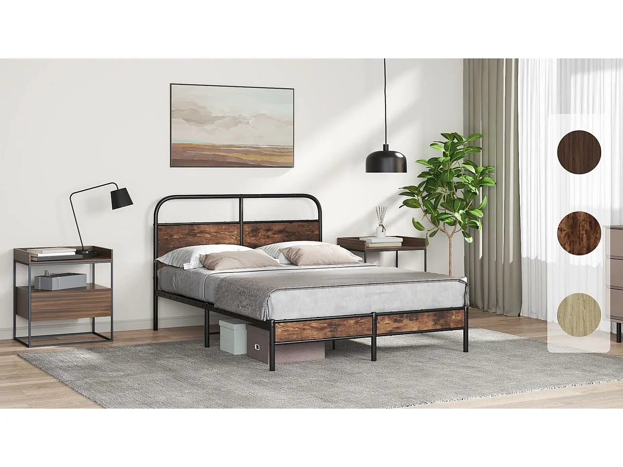 Giroletto senza Materasso Rovere Marrone 140x190 cm Truciolato