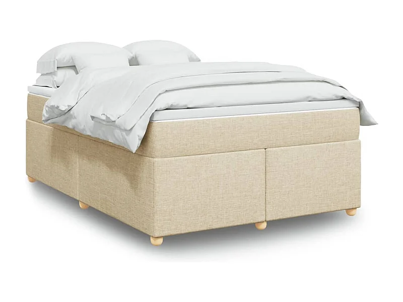 Boxspringbett mit Matratze Creme 160x200 cm Stoff