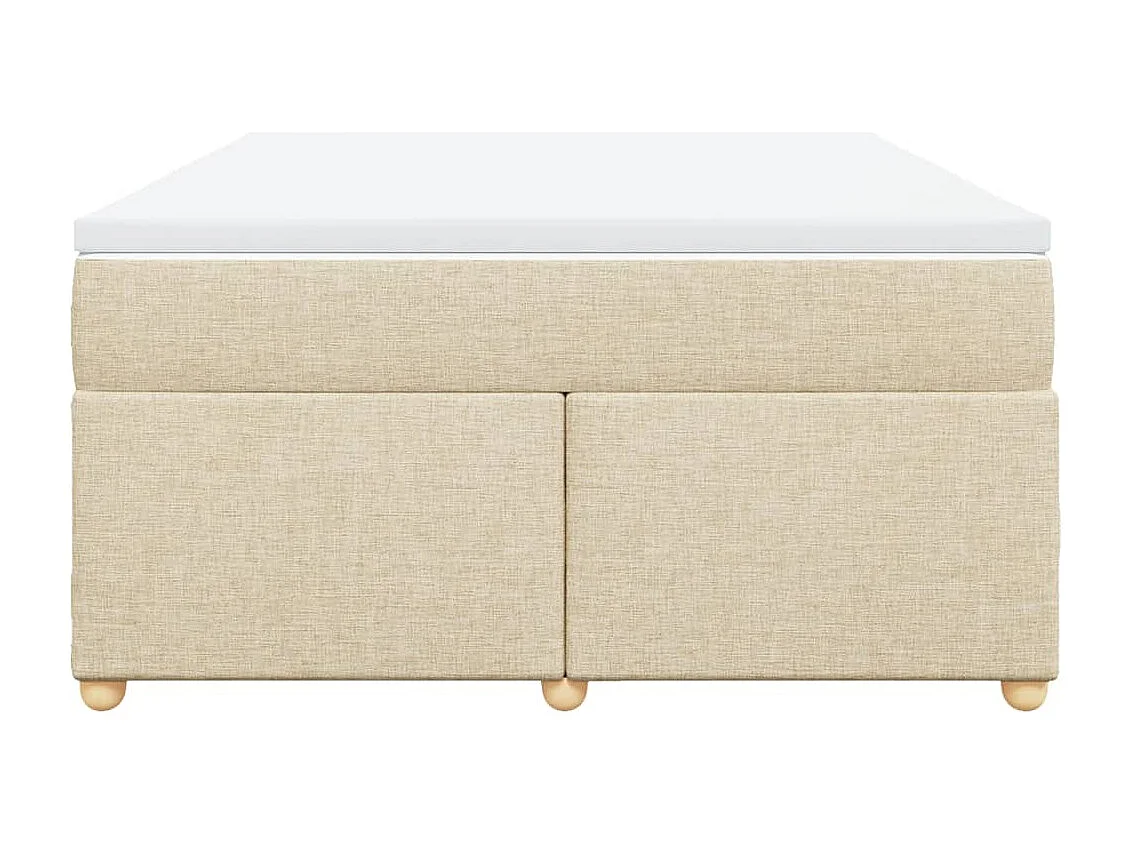 Boxspring met matras stof crèmekleurig 160x200 cm