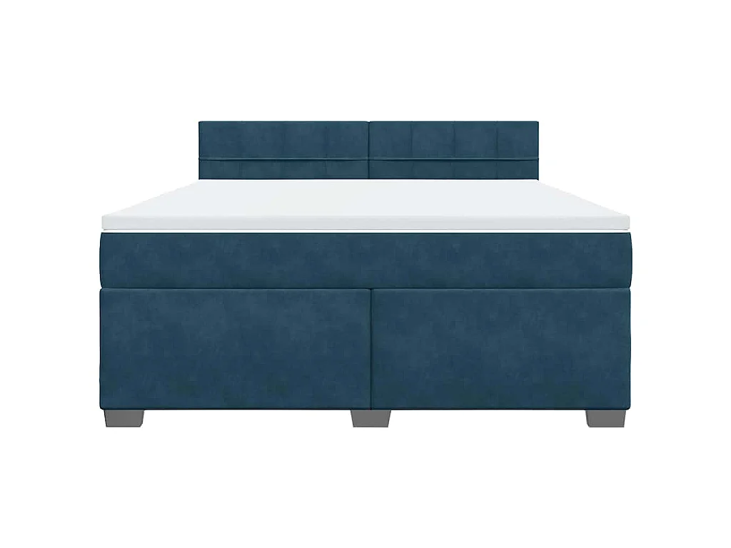 Boxspringbett mit Matratze Blau 180x200 cm Samt