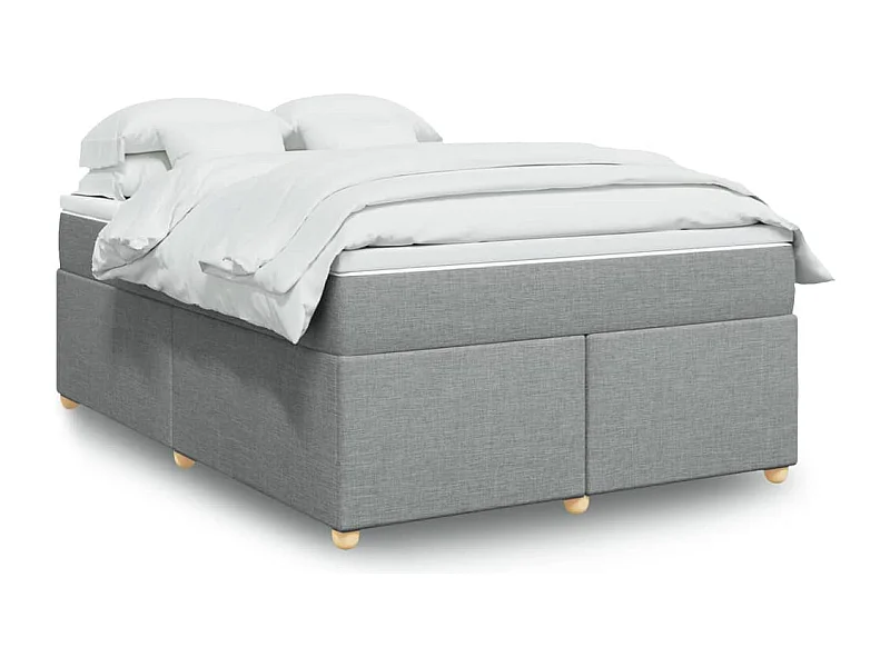Boxspring met matras stof lichtgrijs 160x200 cm