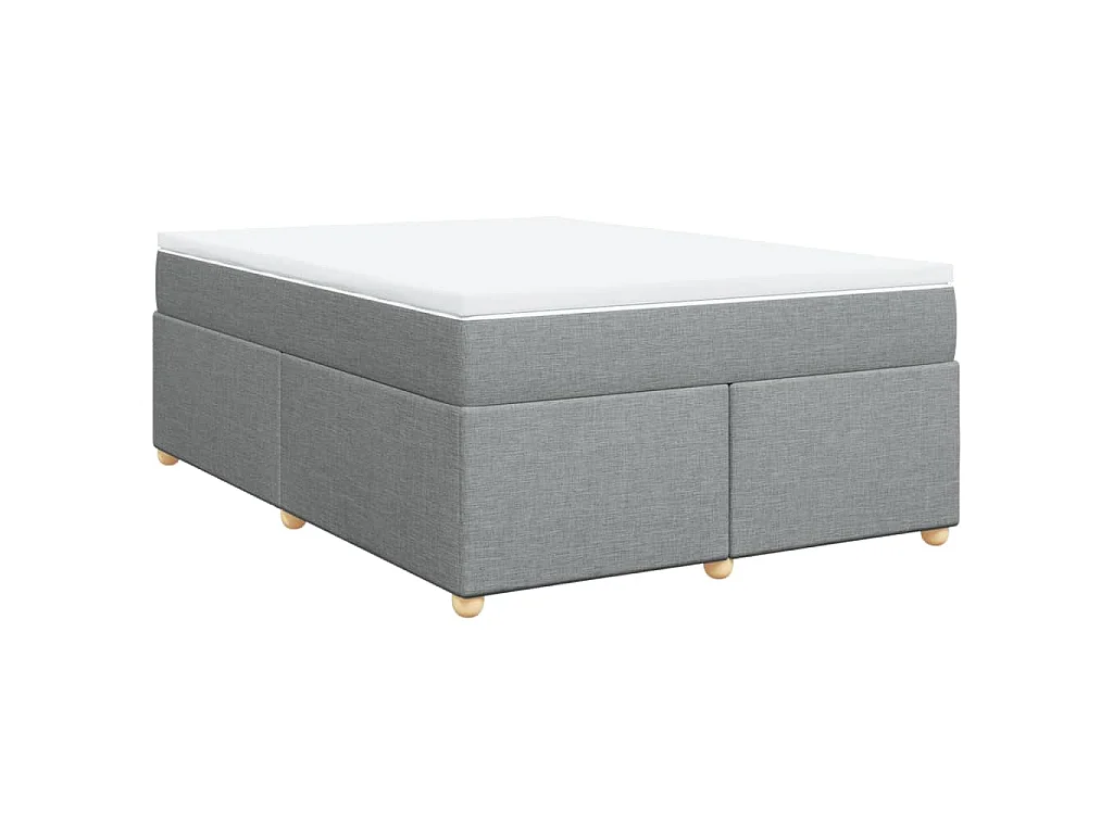 Boxspring met matras stof lichtgrijs 160x200 cm