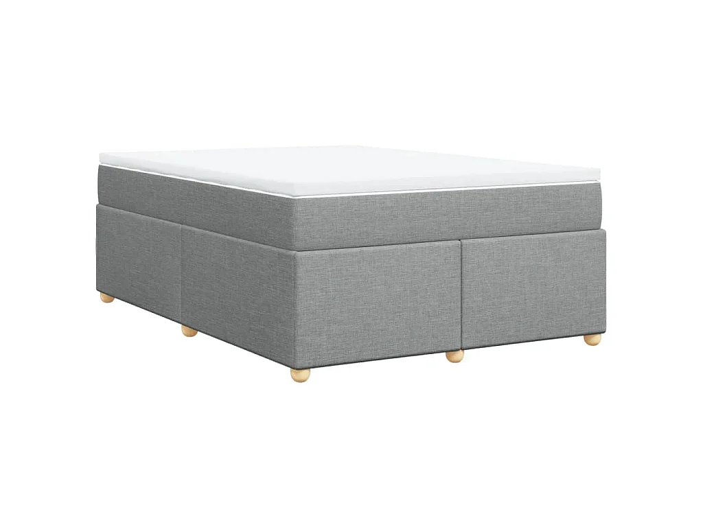 Boxspring met matras stof lichtgrijs 160x200 cm