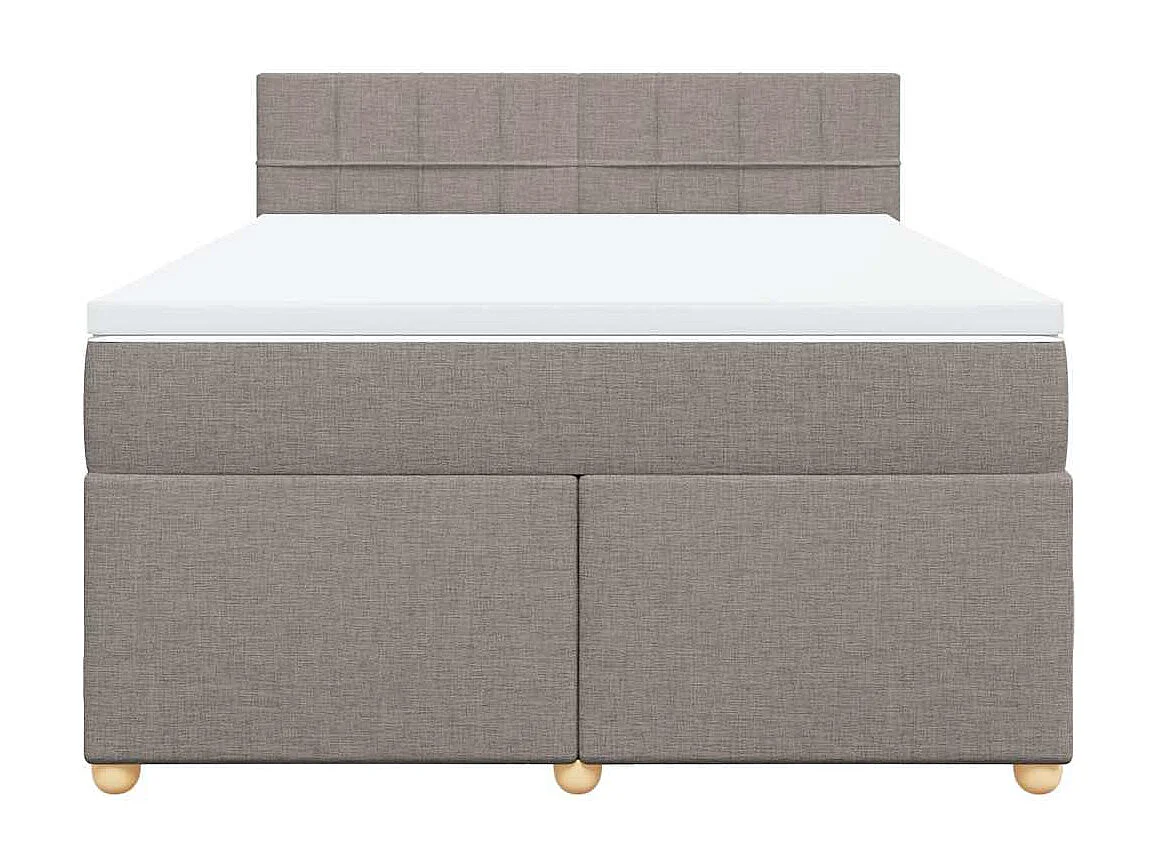 Boxspring met matras stof taupe 140x190 cm