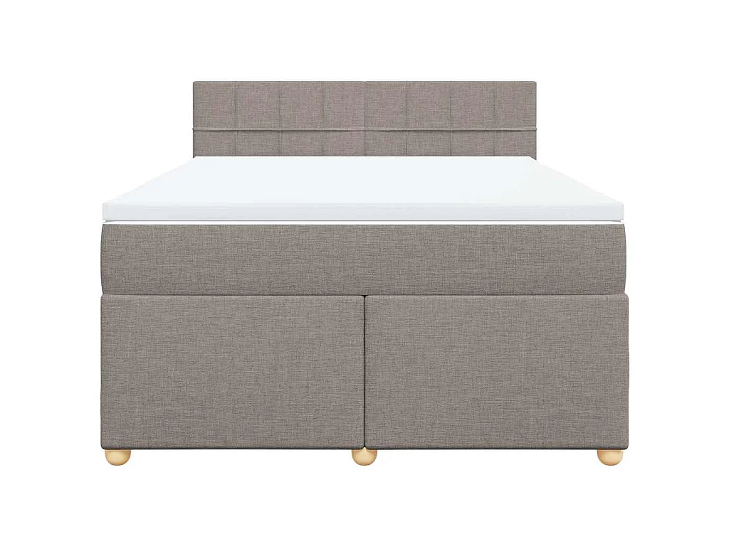 Boxspringbett mit Matratze Taupe 140x190 cm Stoff
