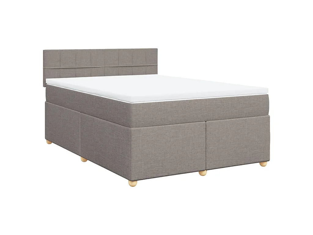 Sommier à lattes de lit avec matelas Taupe 140x190 cm Tissu