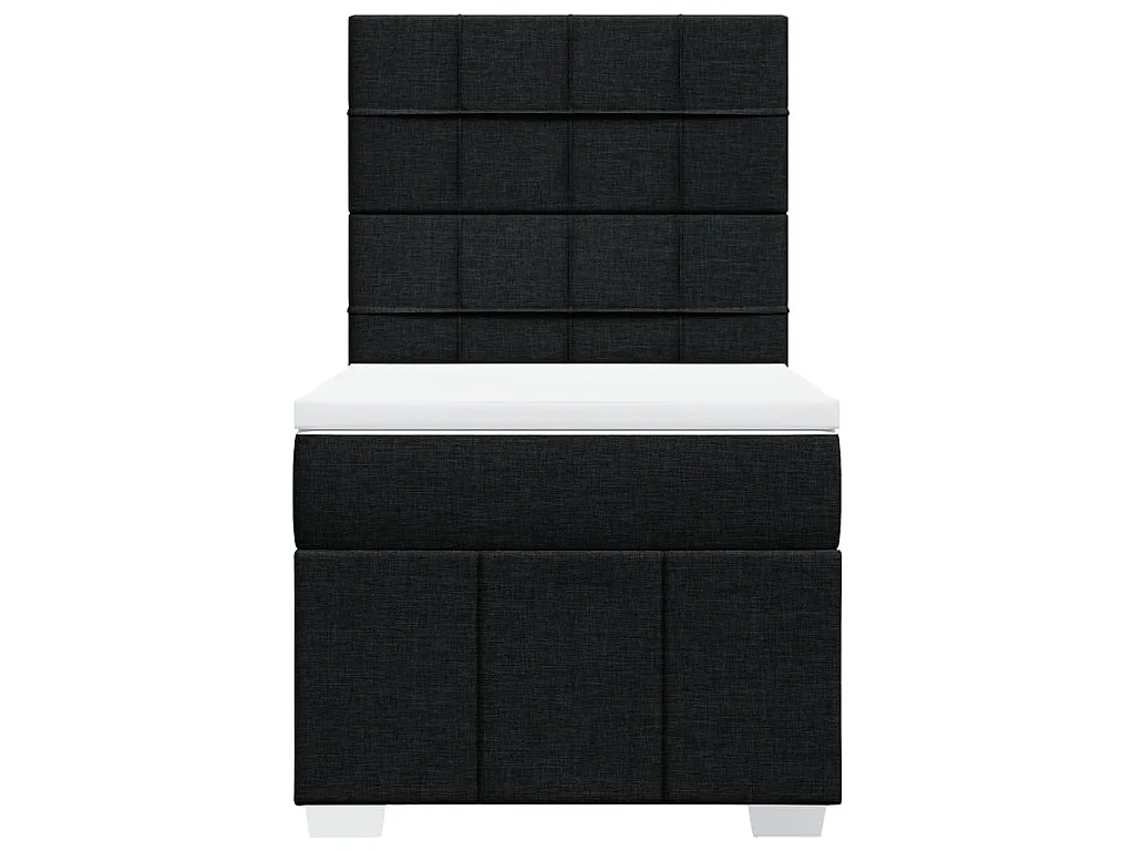 Sommier à lattes de lit avec matelas Noir 90x190 cm Tissu