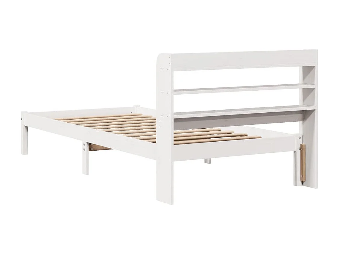 Bedframe zonder matras massief grenenhout wit 90x200 cm