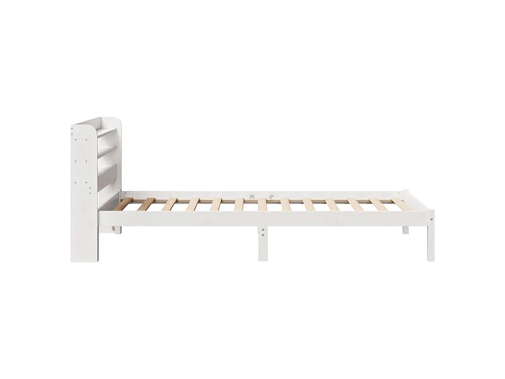 Cama sem colchão 90x200 cm madeira de pinho maciça branco