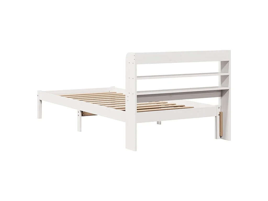 Cama sem colchão 90x200 cm madeira de pinho maciça branco