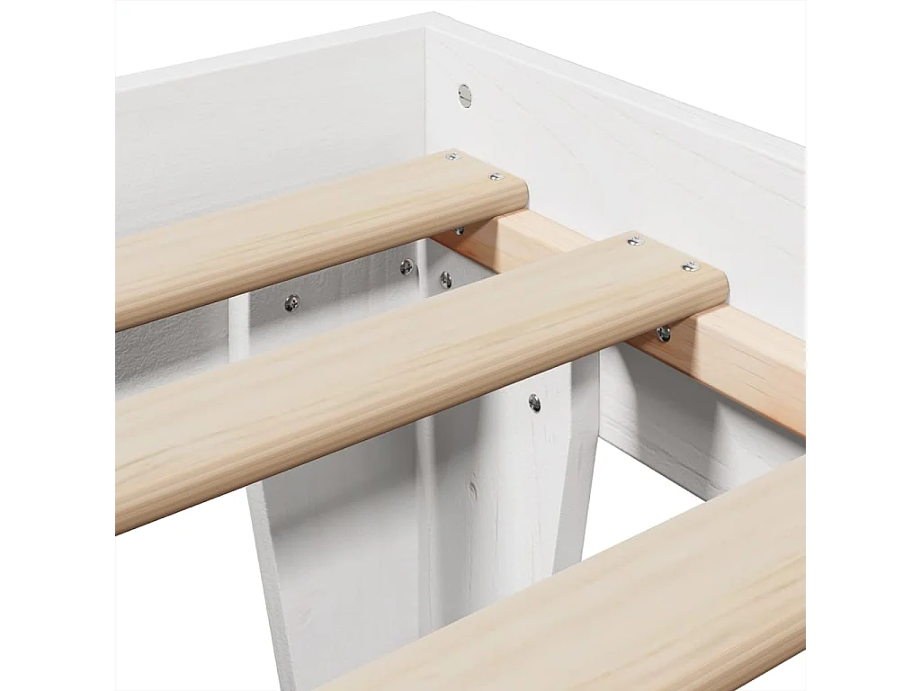 Bedframe zonder matras massief grenenhout wit 90x190 cm