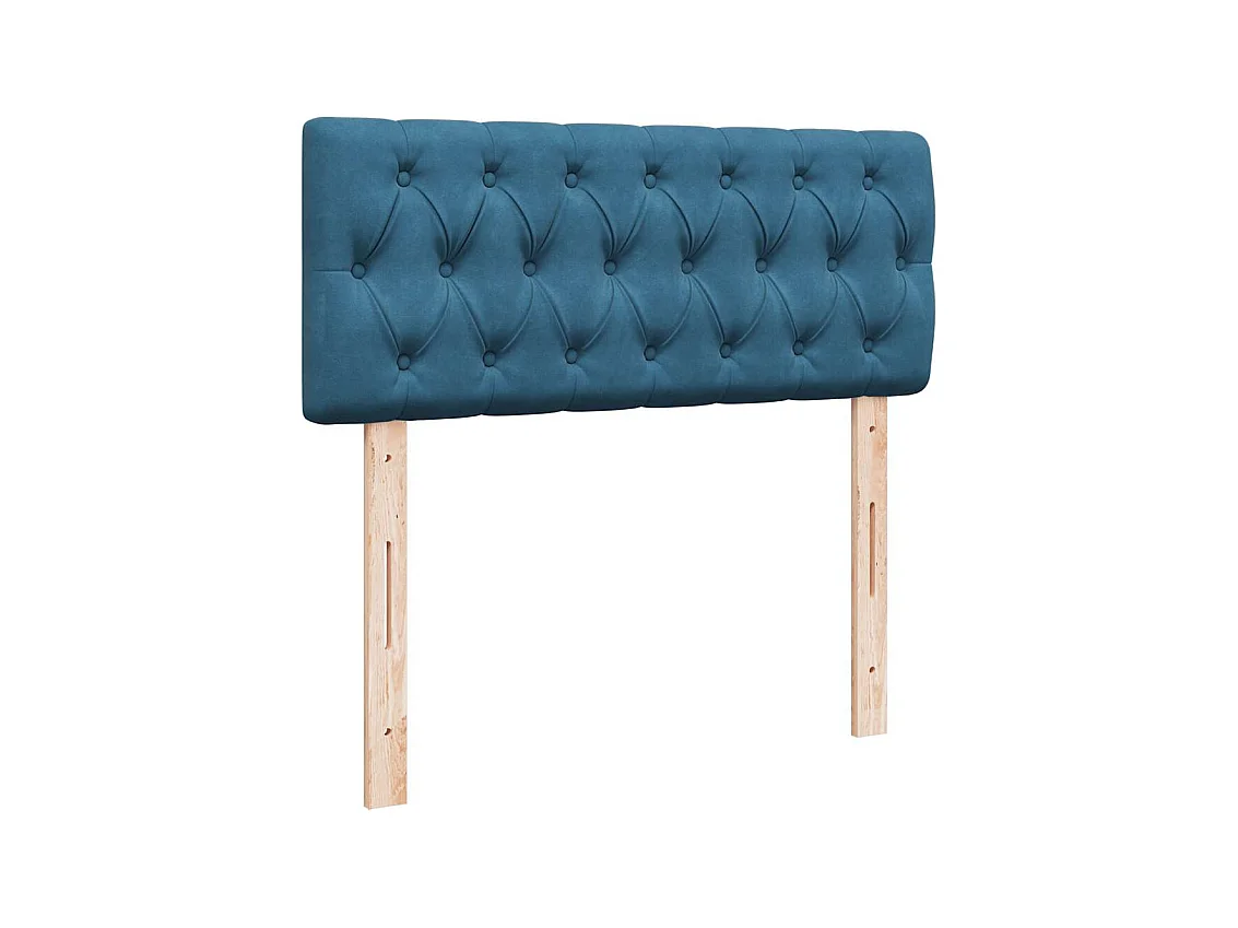 Ottomane Bett mit Matratze & LEDs Dunkelblau 120x190 cm Samt