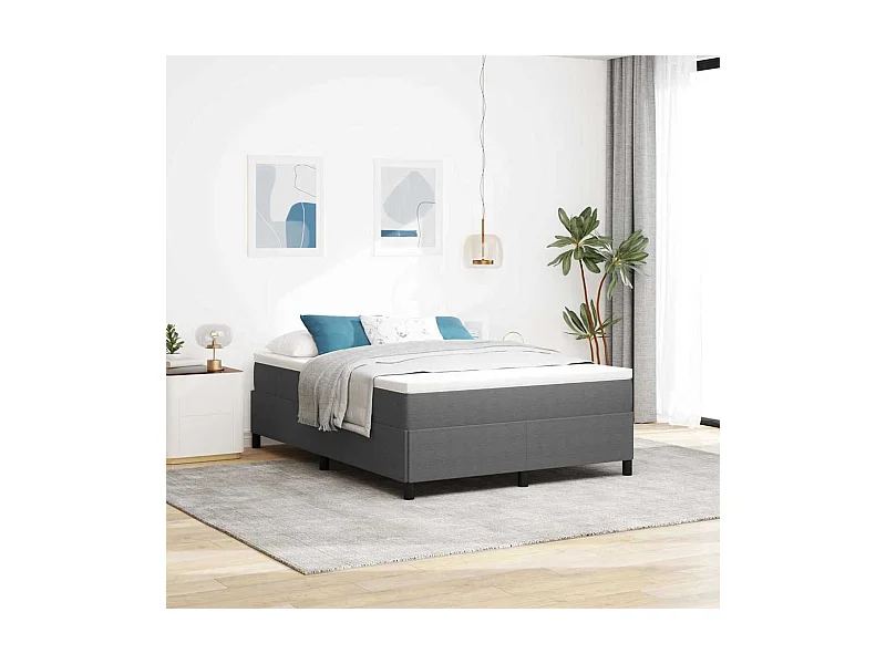 Cadre de lit Gris clair 140 x 190 cm Tissu en velours côtelé