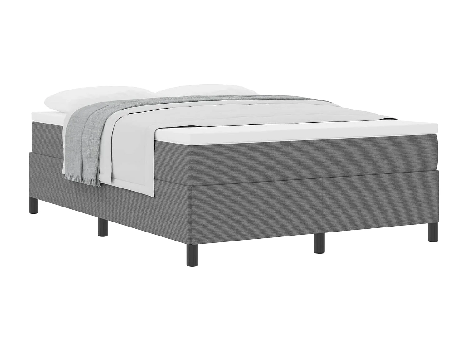 Cadre de lit Gris clair 140 x 190 cm Tissu en velours côtelé