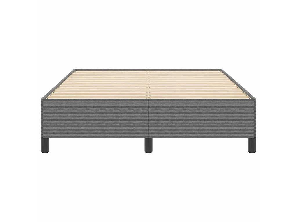Letto a molle Grigio Chiaro 140 x 190 cm Tessuto in Cords