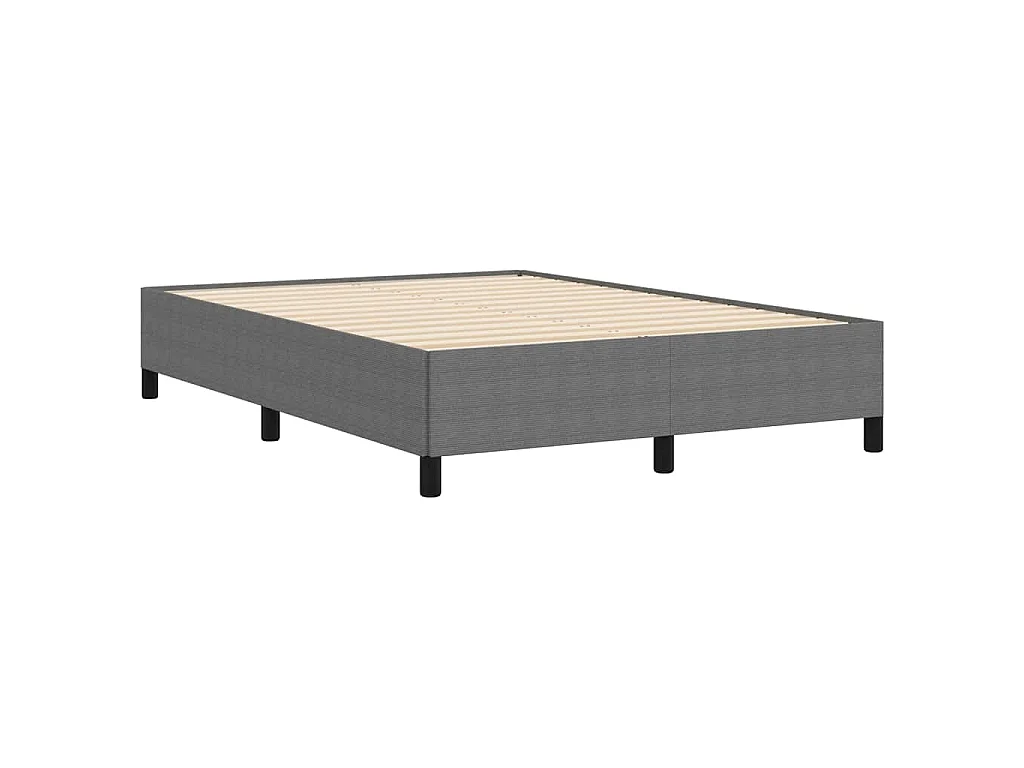 Letto a molle Grigio Chiaro 140 x 190 cm Tessuto in Cords