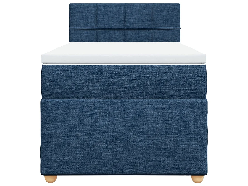 Sommier à lattes de lit avec matelas Bleu 90x200 cm Tissu