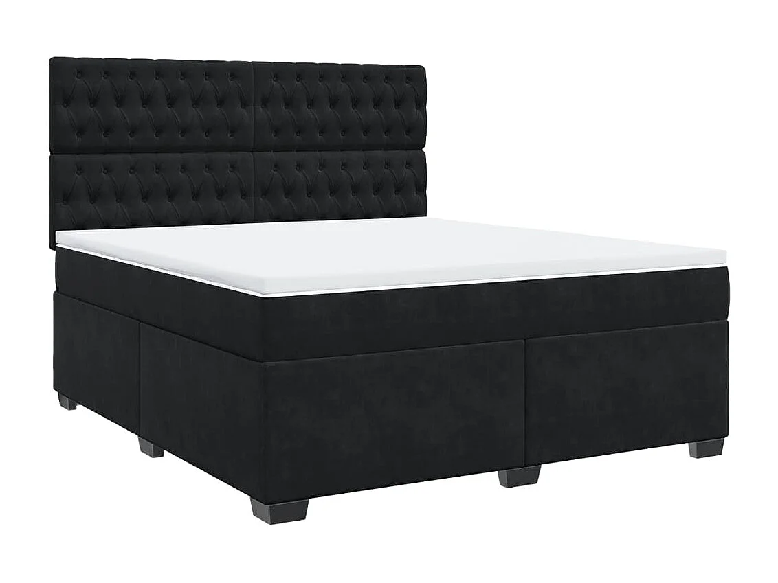 Boxspring met matras fluweel zwart 180x200 cm