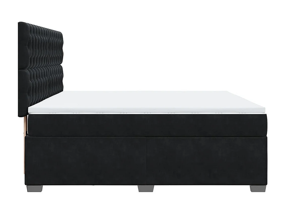 Boxspring met matras fluweel zwart 180x200 cm