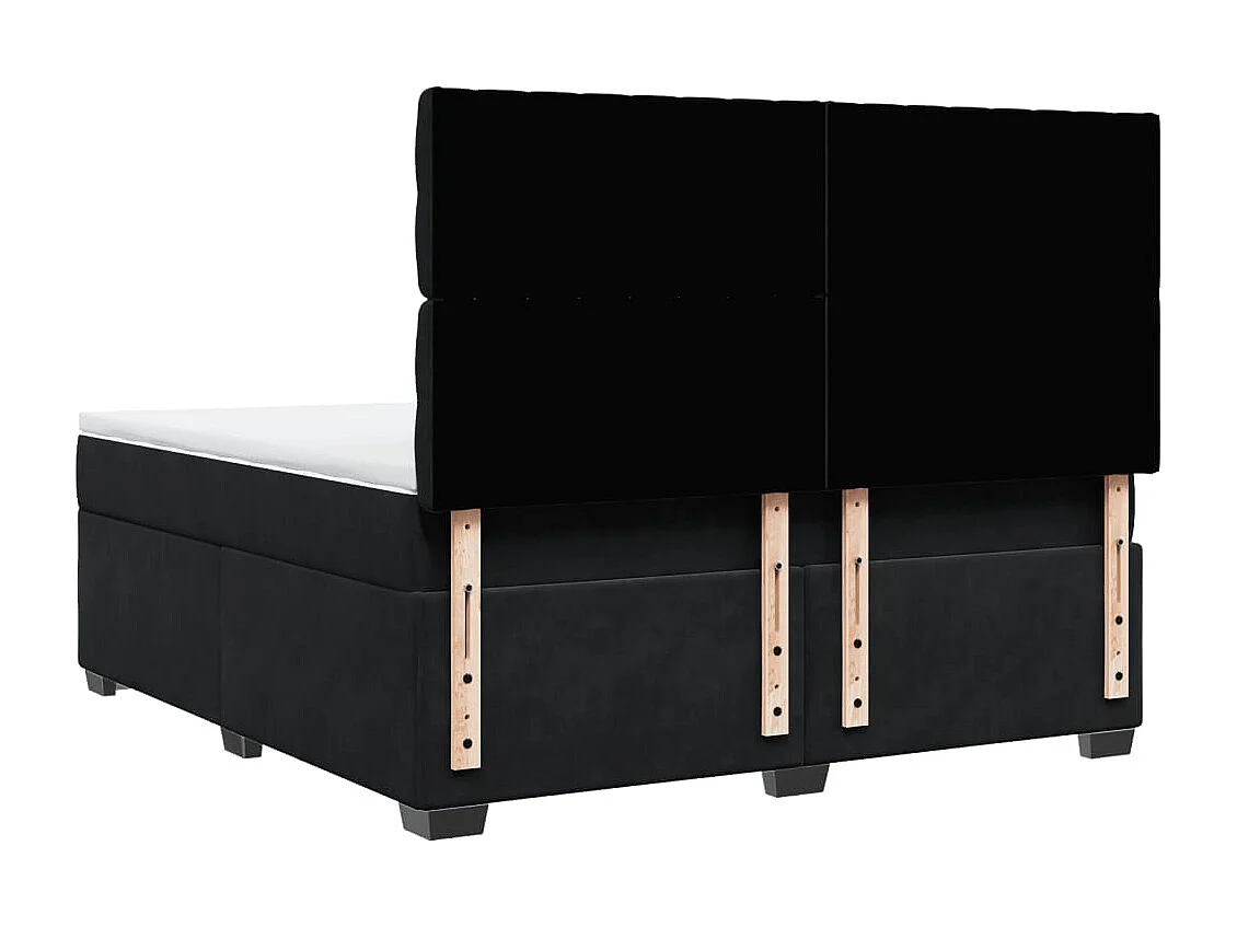 Boxspring met matras fluweel zwart 180x200 cm