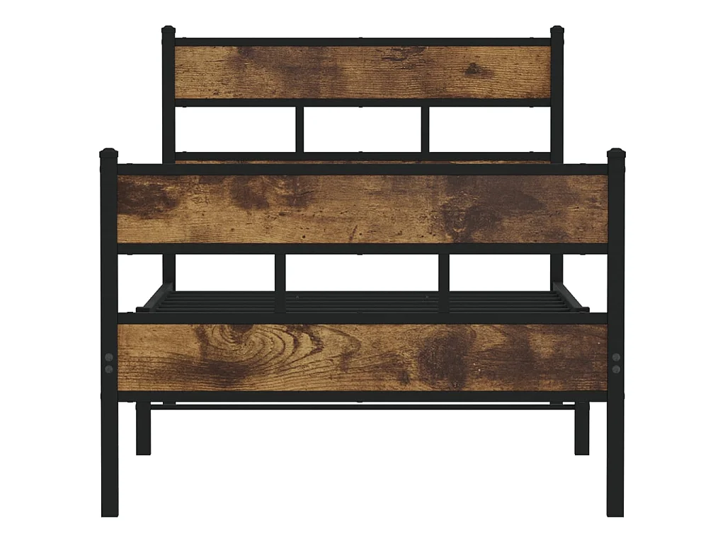 Giroletto senza Materaso in Metallo Rovere Fumo 90x190 cm