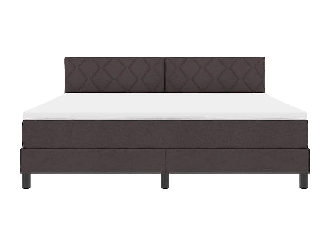 Cama tipo Box Spring Marrón Oscuro 180 x 200 cm tela