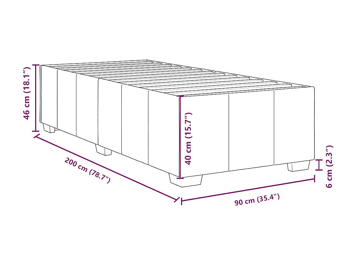 Sommier à lattes de lit avec matelas Marron foncé 90x200 cm
