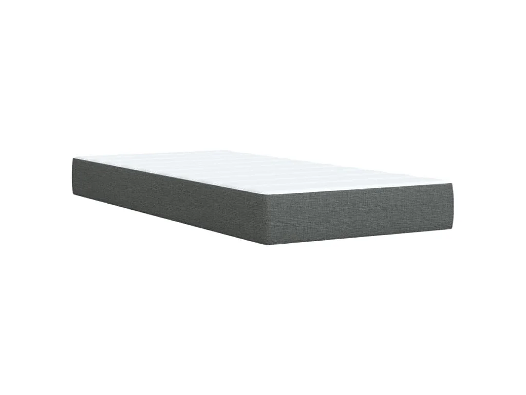 Cama box spring con colchón tela gris oscuro 90x200 cm