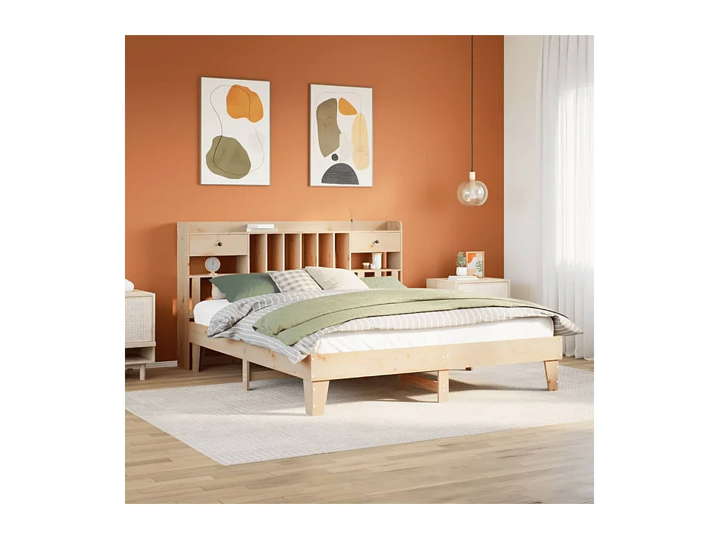 Cadre de lit sans matelas 180x200 cm bois massif de pin