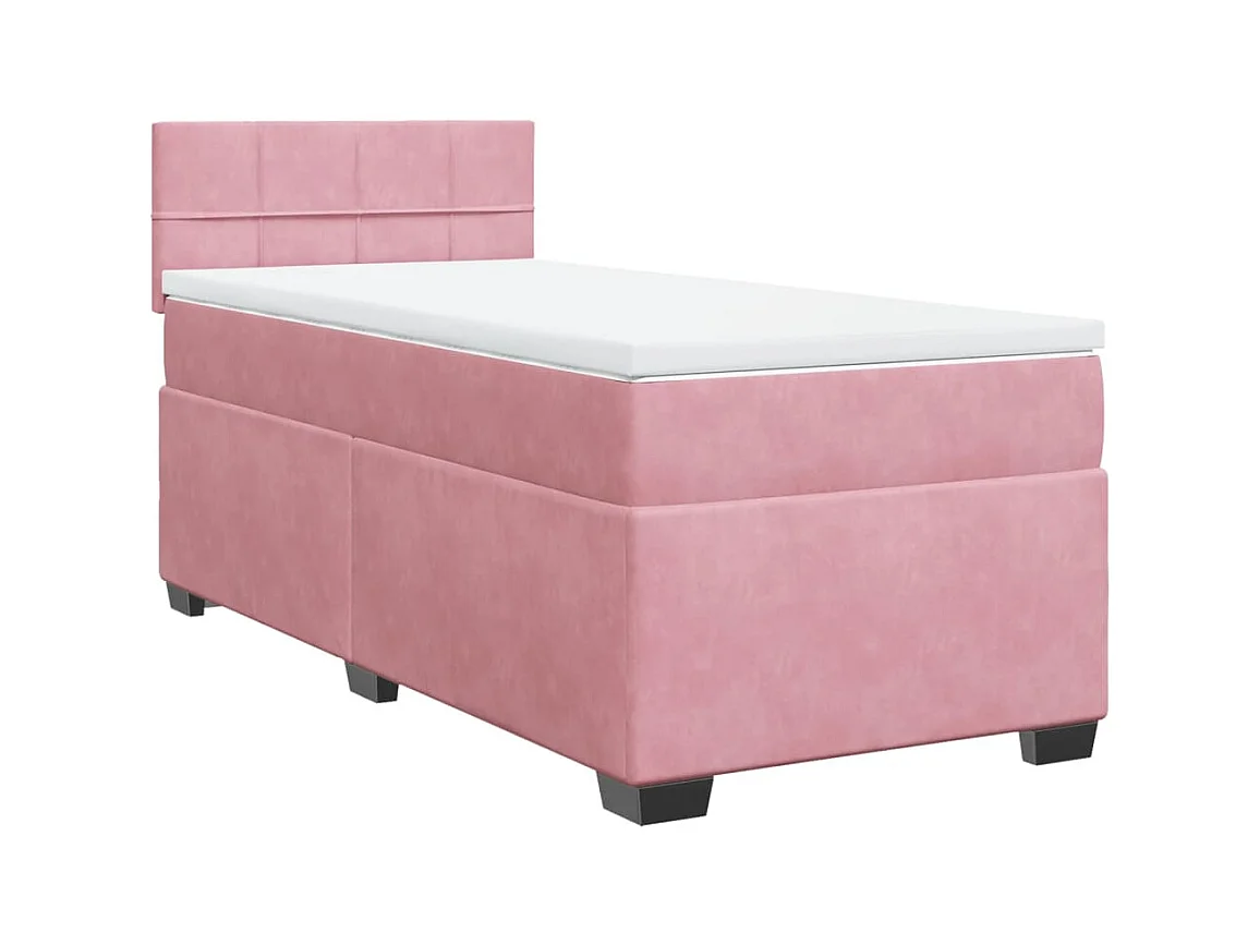 Boxspringbett mit Matratze Rosa 90x200 cm Samt