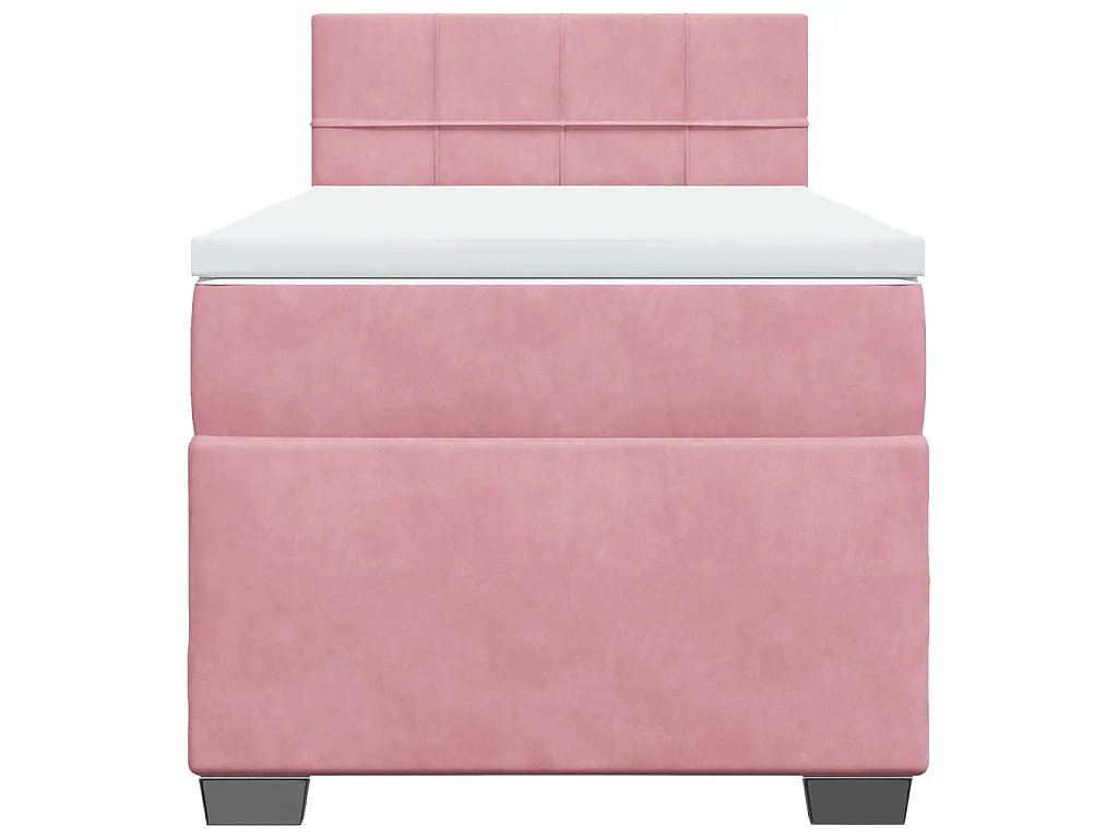Boxspring met matras fluweel roze 90x200 cm