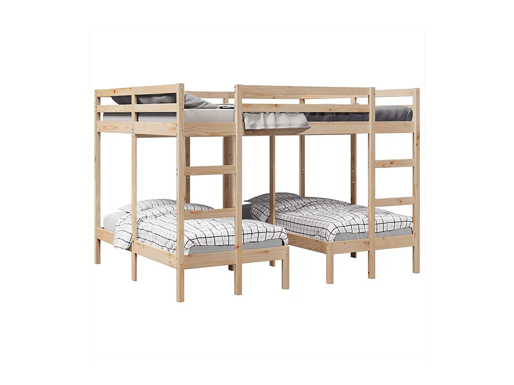 Dreifach-Etagenbett 160x200/80x160 cm Massivholz Kiefer